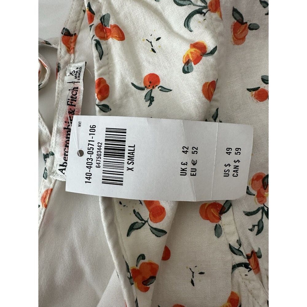 Abercrombie & Fitch Top Womens‎ XS Linen Blend Flutter Sleeve Blouse New - Picture 3 of 8